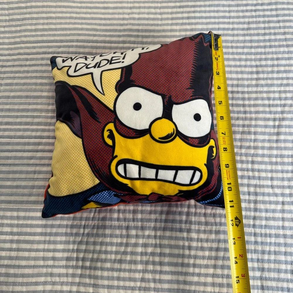 The‎ Simpsons Radioactive Man Throw Pillow Matt Groening Comic Art 11x11 Red